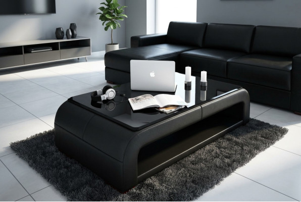 Coffee table design table living room glass leather decorative couch side sofa