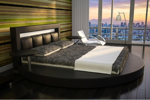 Round bed round design beds leather hotel double frame luxury sleep