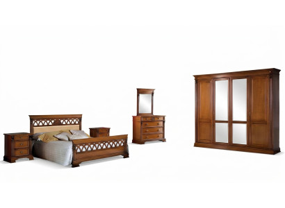Bedroom set complete dresser bed wardrobe beds nightstand 6-piece solid wood