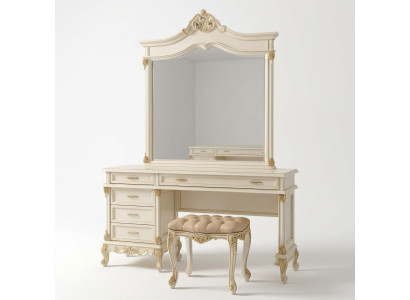 Makeup table with mirror luxury console dresser bedroom baroque rococo solid wood