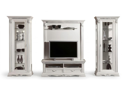 Classic living room wall cabinet display sideboard RTV shelf unit wardrobe 4-piece solid wood.