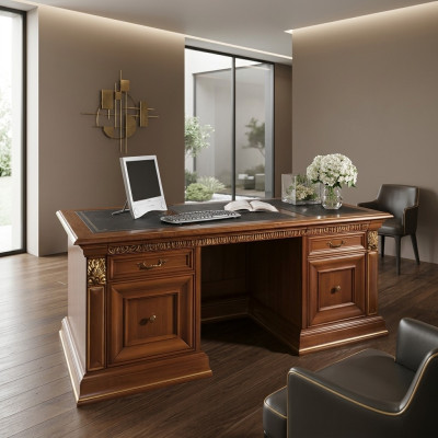 Desk Office Table Classic Designer Office Tables Baroque Rococo Solid Wood