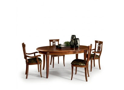 Classic dining room set oval table 4 chairs armchair group suite set new solid wood
