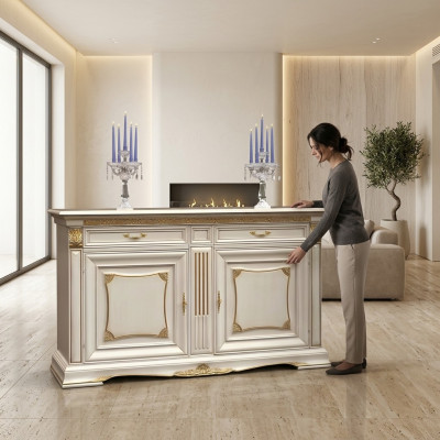Dresser Cabinet Luxury Cabinet Shelf Console Italy Furniture Solid Wood Dressers New