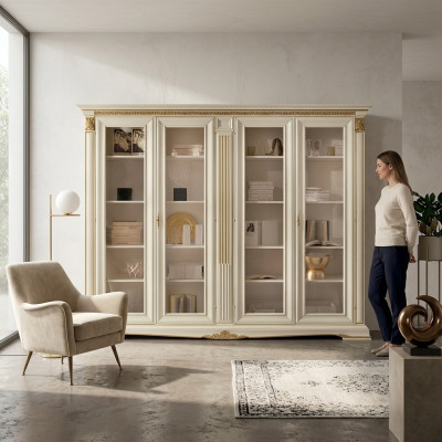Display cabinet vitrine living room showcase cabinets design baroque rococo solid wood
