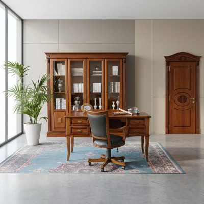 Office set desk executive chair complete office baroque rococo 2-piece.