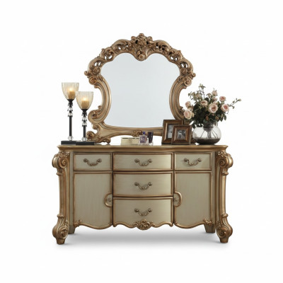 Buffet Sideboard Dresser Mirror Genuine Handcraft Wood Classic Baroque Rococo