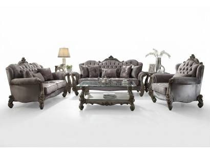 Chesterfield sofa set couch upholstery group classic 3+2+1 seater set wood sofa.