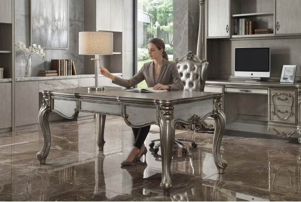 Office Desk Armchair Table Wooden Table Chair 2-piece Desks Baroque