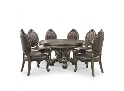 Design round table, 8x chairs, dining room seating upholstery set, round tables