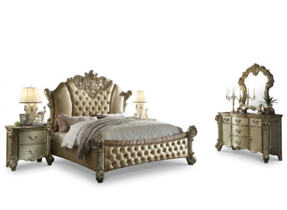 5-piece furniture set bed + 2x nightstand + dresser + mirror bedroom