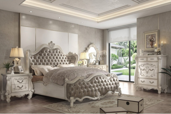 3-piece bedroom set: bed, 2 nightstands, console, double beds, hotel