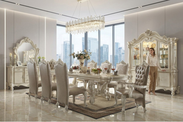 Baroque Style Dining Room Set Luxurious Dining Table 8x Chairs Sideboard Mirror