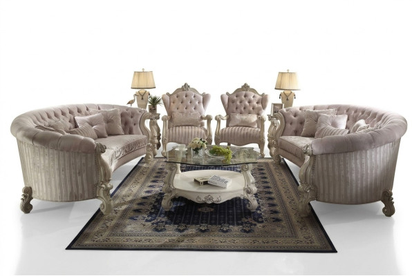 Baroque upholstered sofa set seating living landscape sofa cushion ensemble sofas 4-piece set.