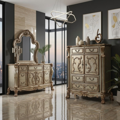 Classic Baroque Antique Style Dresser Sideboard Real Wood Buffet New