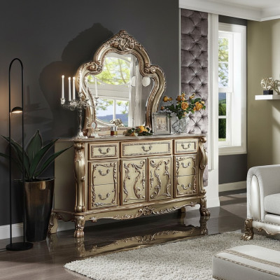 Noble dresser buffet sideboards cabinet + mirror baroque rococo sideboard wood new