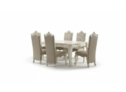 Royal dining room set Baroque-Rococo dining room furniture 6x chairs dining table 7-piece set