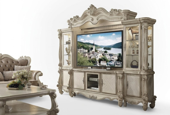 Classical wall unit TV wall wood style baroque shelf living room furniture
