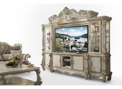 Classical wall unit TV wall wood style baroque shelf living room furniture