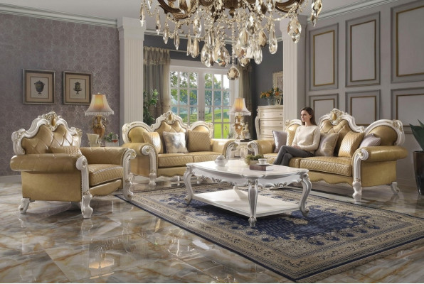 Classic Sofa Set 3+2+1 Seater Leather Sofa Couch Leather 3-Piece Set