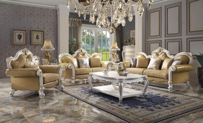 Sofa set 3+2 seater classic living landscape leather sofas couches