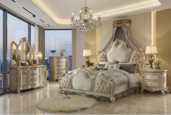 Luxury Dresser Sideboard Mirror Baroque Rococo Classic Furniture Wooden Dressers 2-piece