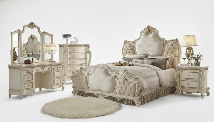 Luxury Dresser Sideboard Mirror Baroque Rococo Classic Furniture Wooden Dressers 2-piece