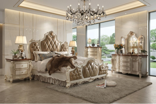 Classic bed double bed design bed 2x bedside tables wood beds new