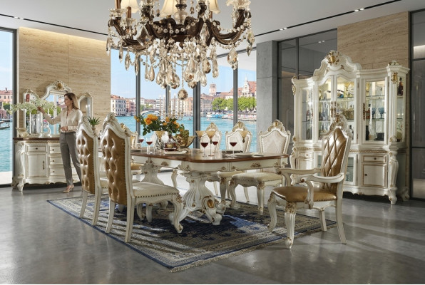 Classic dining room set designer dining table 8x chairs complete suite baroque rococo
