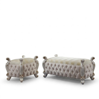 Footstool Club Lounge Stool Leather Textile Ottoman Designer Pouf Ottoman