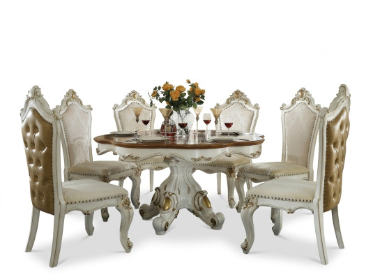 Round dining room table round wood round classic tables rococo baroque style