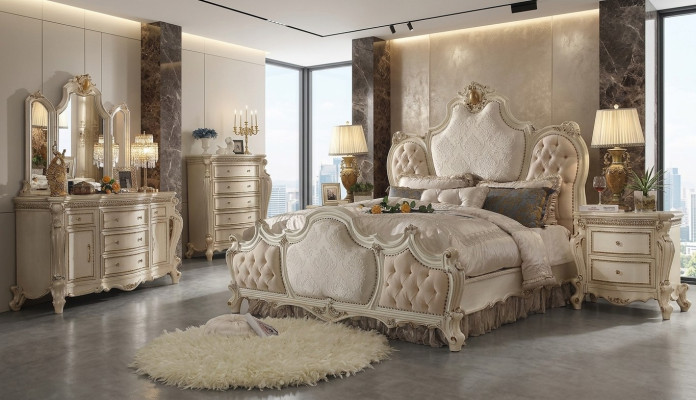 Designer bedroom bed 2x nightstands dresser 4-piece set new 180x200cm
