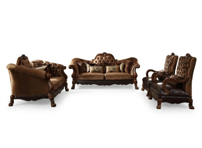 4-piece sofa set Baroque Rococo design sofa upholstery seating group couch