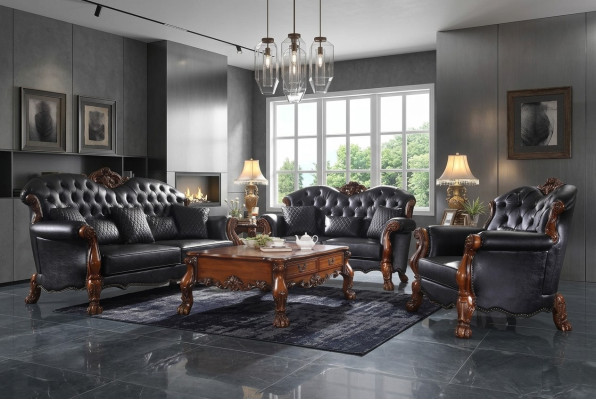 Complete set sofa suite 3+1 seater wood living landscape 2-piece group