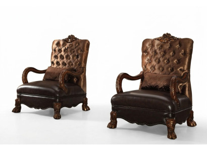 Armchair Designer Chair Upholstery Relax Fabric Textile Leather Lounge New Chesterfield