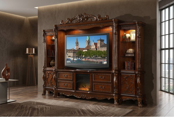 Living room wall TV wall wood style baroque shelf classic living room furniture