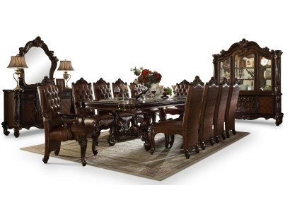 Classic Baroque Dining Room Set Luxury Dining Table Chesterfield Chairs 14-piece Set