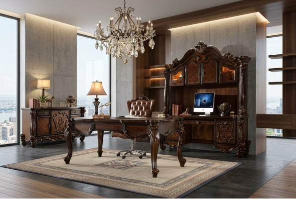 Office set desk executive chair complete office Rococo Baroque 2-piece set