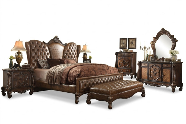 Chesterfield leather bed bed beds upholstery design double bed 180x200cm