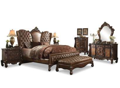 Chesterfield leather bed bed beds upholstery design double bed 180x200cm
