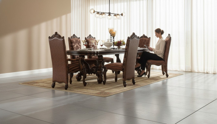 Classic Brown Chesterfield Chairs Designer x6 Leather Chairs Chair Set 6-piece.