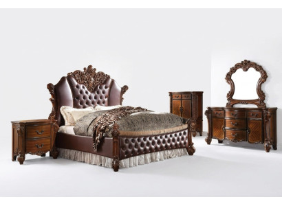 Bed 2x Nightstands 3-piece Set Furniture Baroque Rococo Bedroom 180x200