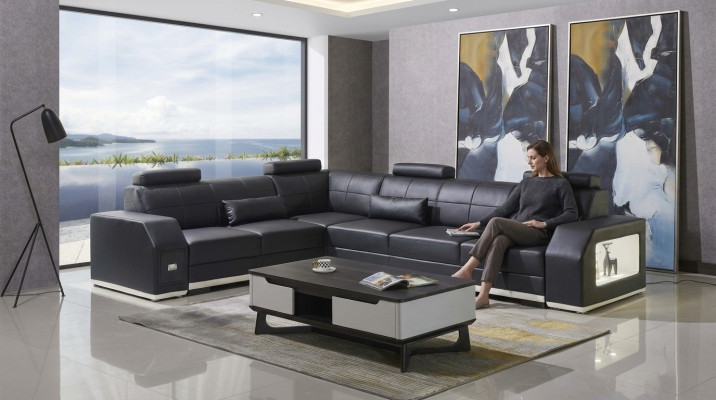 Corner sofa leather sofa big L-shaped living area sofa couch set