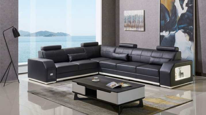 Corner sofa leather sofa big L-shaped living area sofa couch set