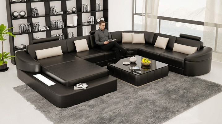 Leader Modern Couch Landscape Leather Sofa Sofa Suite Furniture Sofa U-Shape New