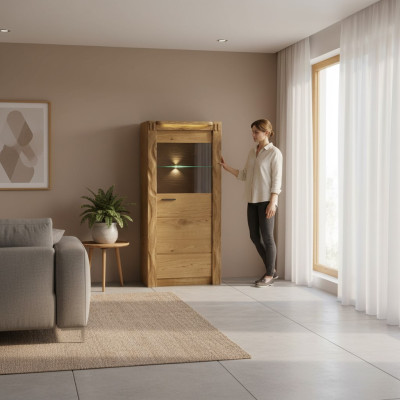 Wall cabinet cabinets showcase glass design tall wood showcases living room furniture