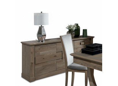 Chest of drawers with mirror XXL sideboard wood new dresser 2-piece wood set