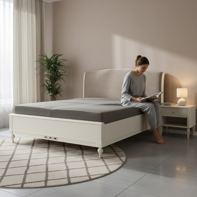 Bed, beds, double bed, bedroom, leather, upholstery, textile, double beds, new, textile.