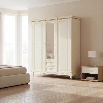 Wardrobe cupboards cabinet wall unit 3 doors wood furniture bedroom