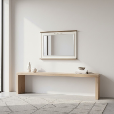 Mirror Wood Frame Wall Mirror Classic Designer Mirror 97x70cm Wood XXL Big